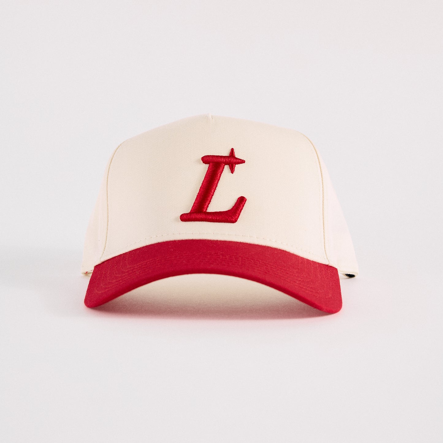 L STAR SNAPBACK- CREAM & RED